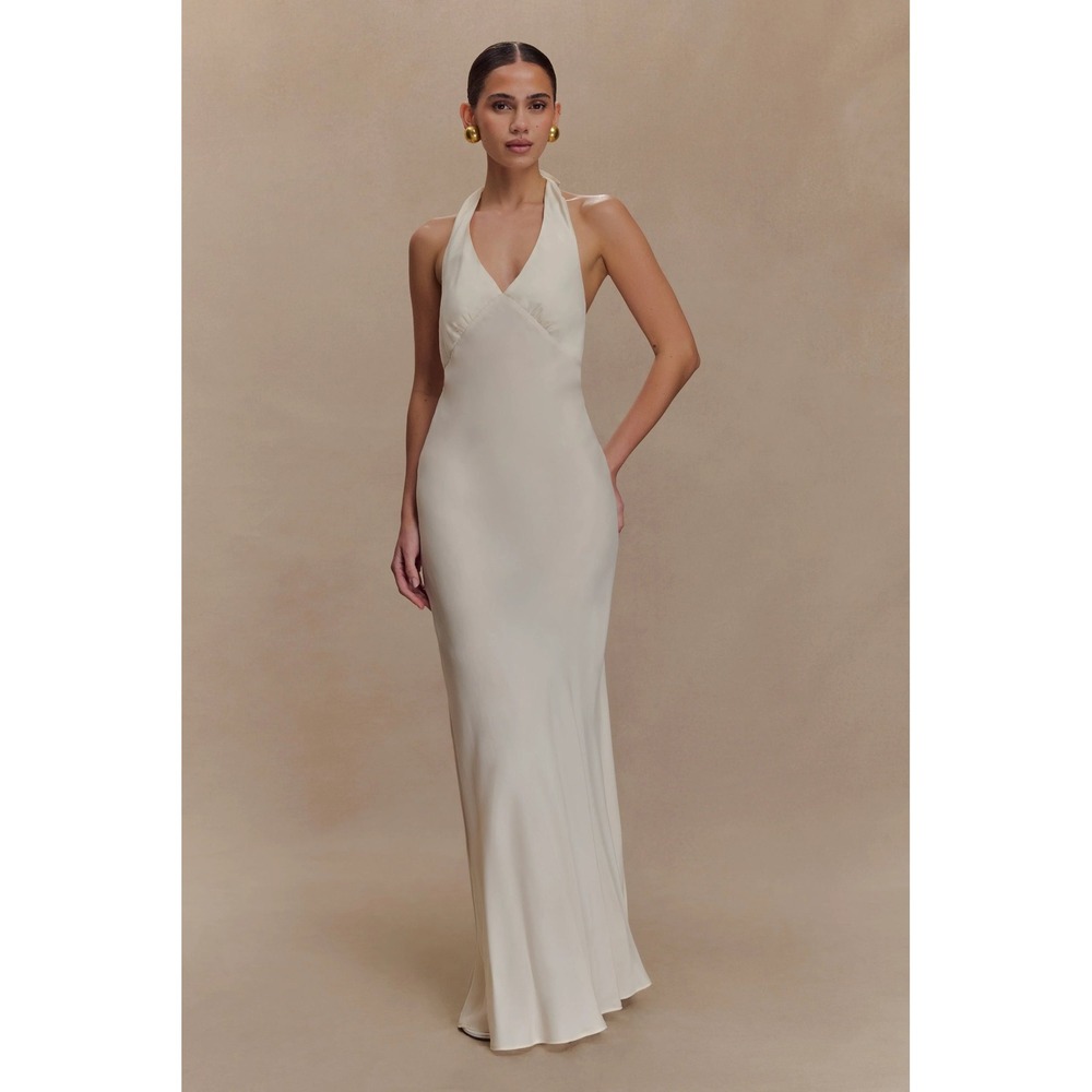 Meshki Louisiana Halter Maxi Dress Ivory Size XS New With Tags